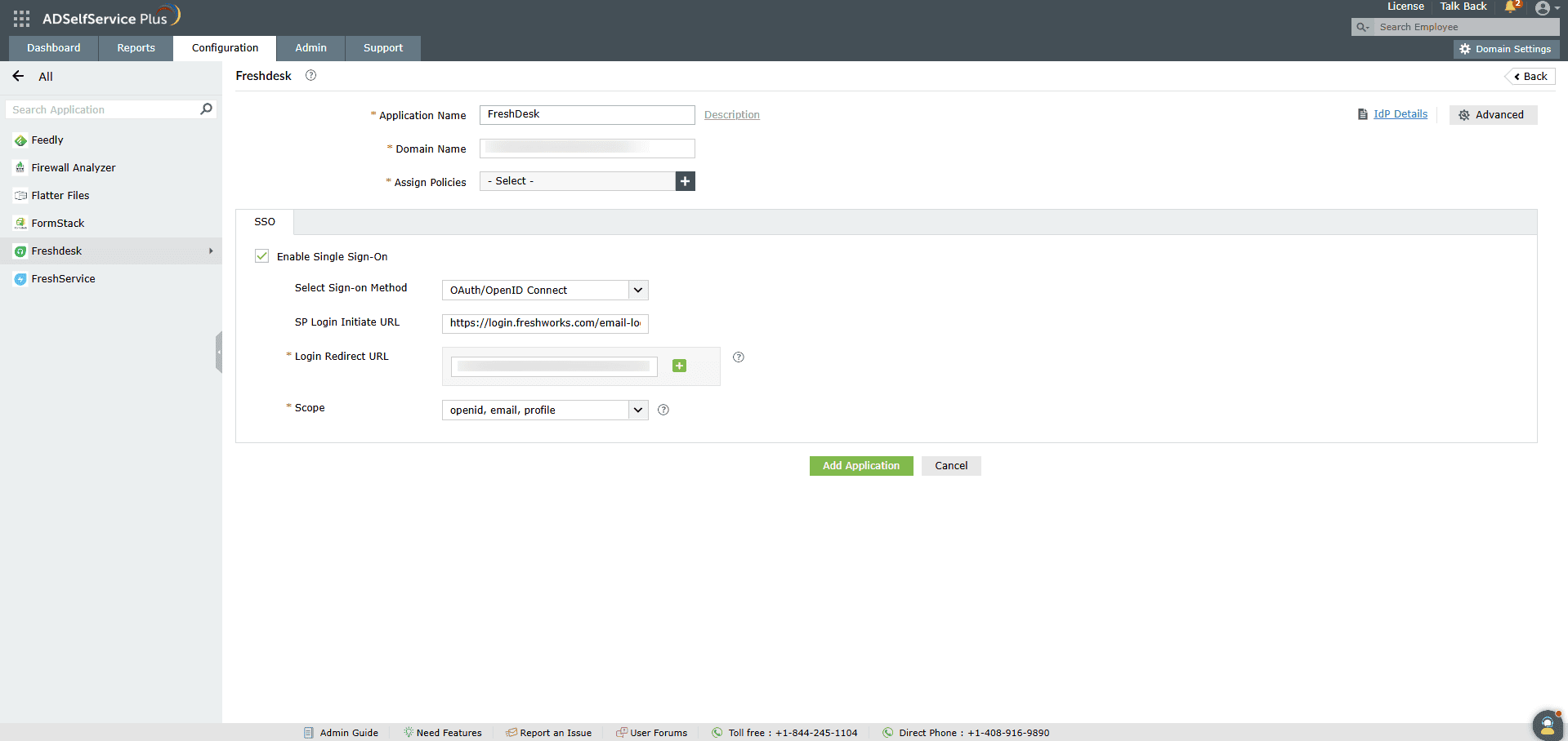Configure Oauth or OpenID Connect SSO for custom application