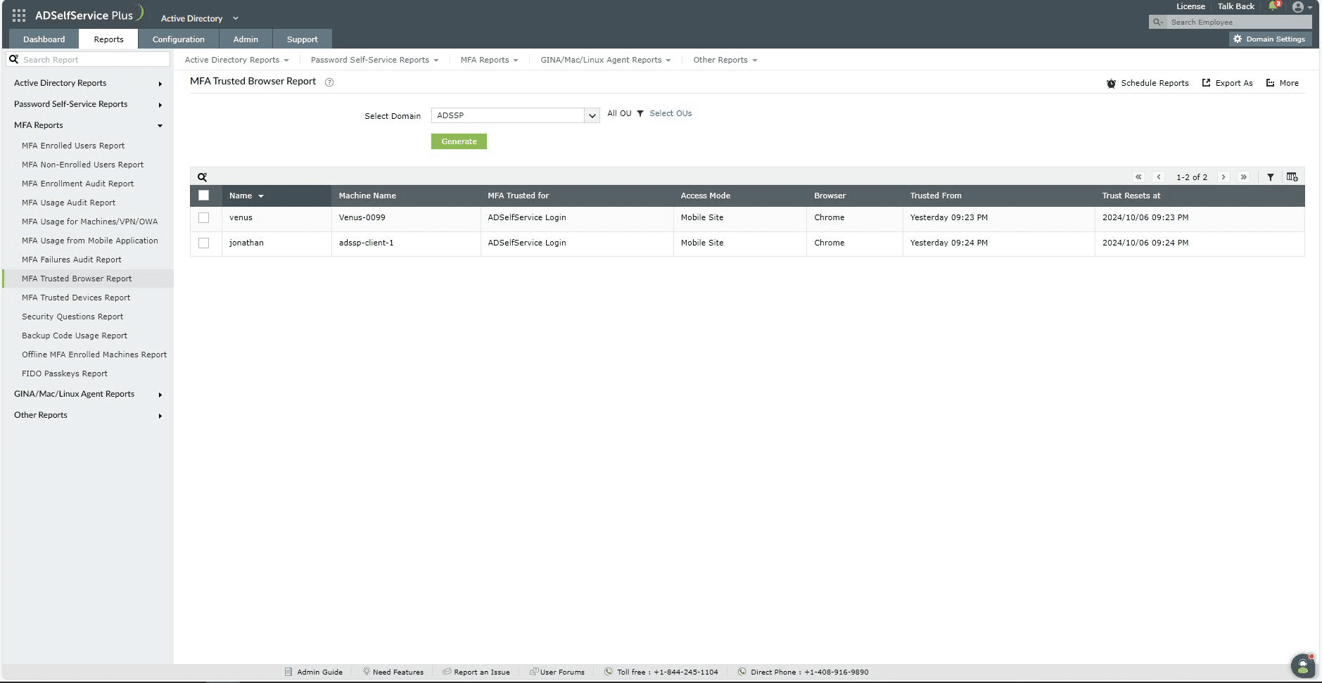 MFA Trusted Browsers Report